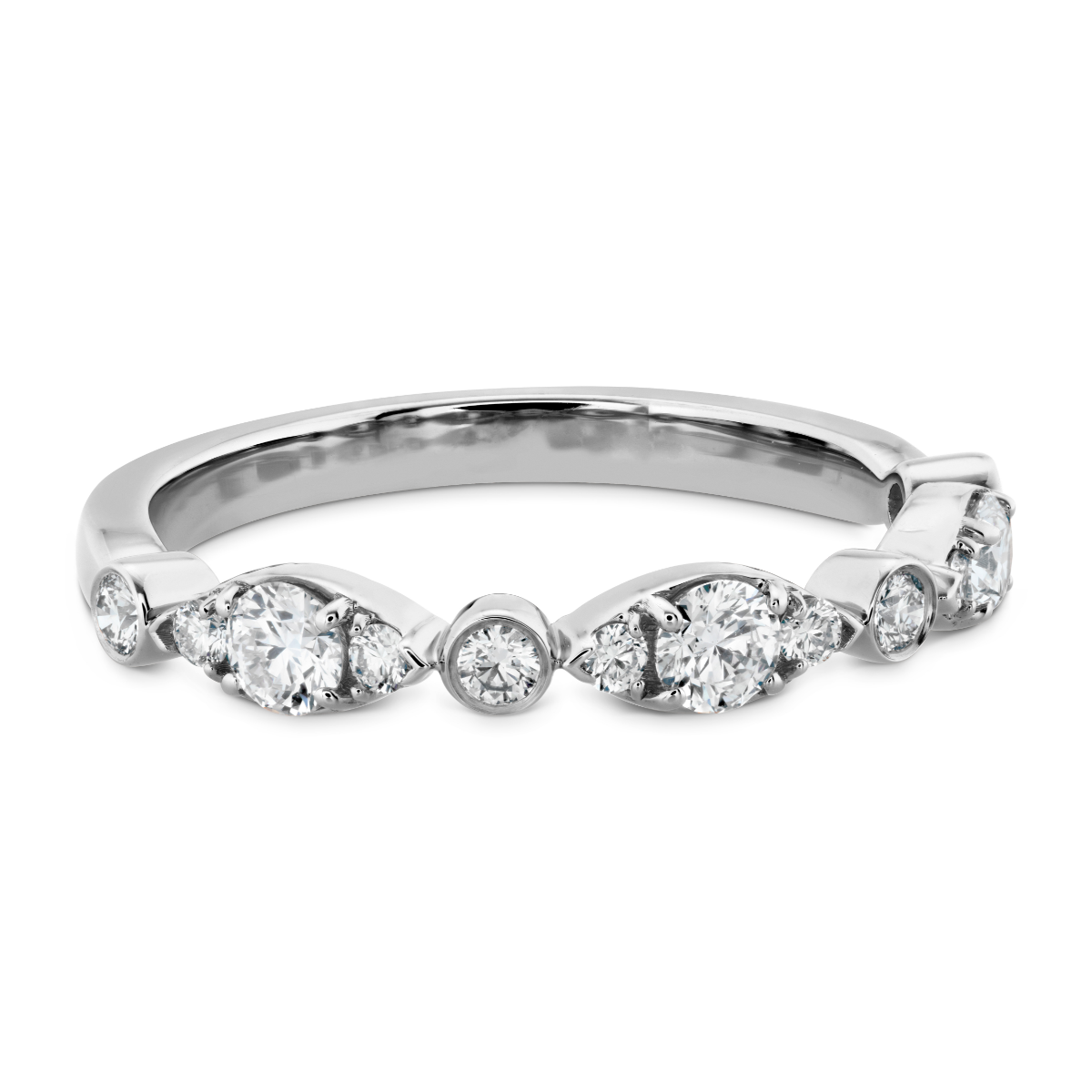 Hearts on Fire 18K White Gold Bezel Regal Anniversary Band