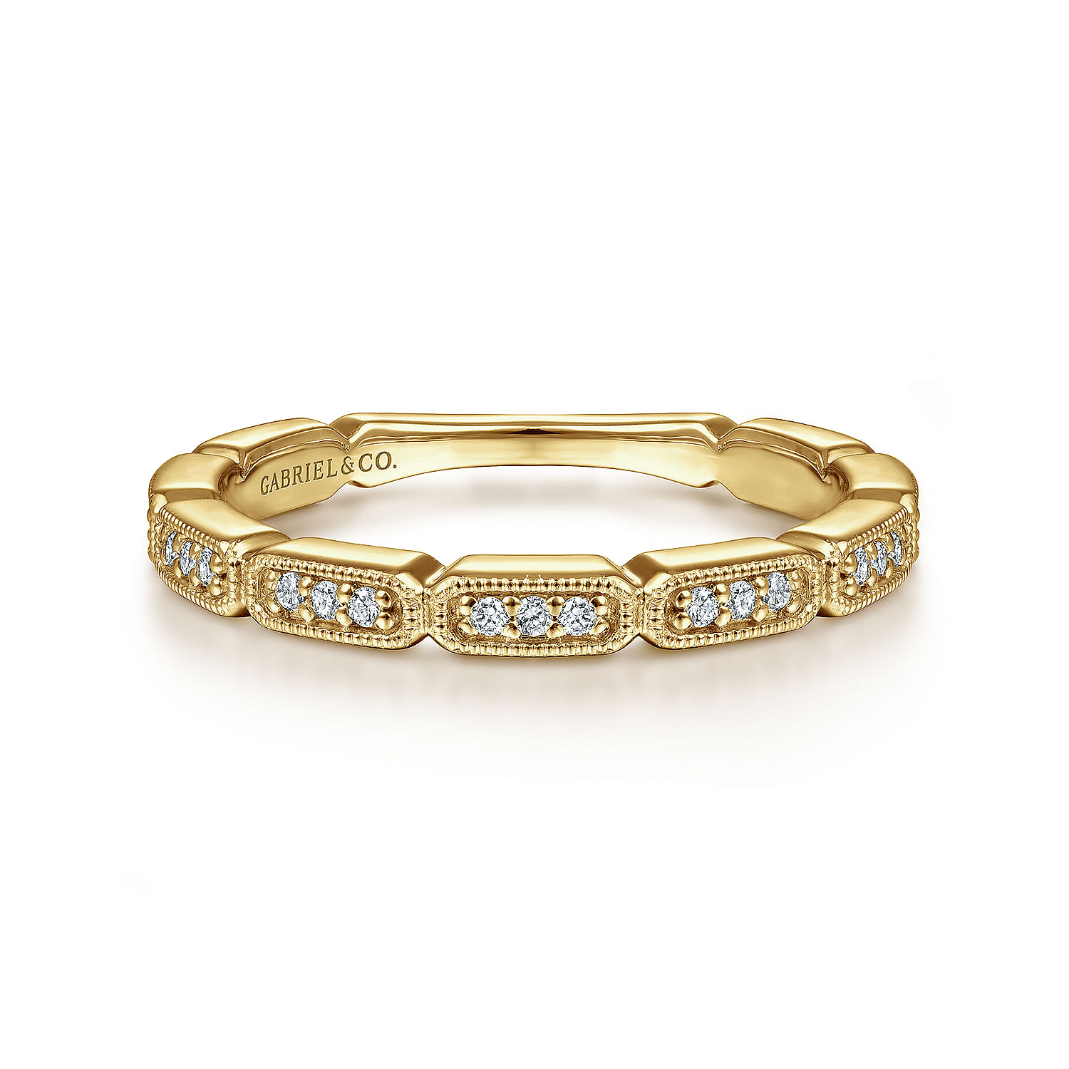 Gabriel & Co.14K Yellow Gold Diamond Stackable Ring