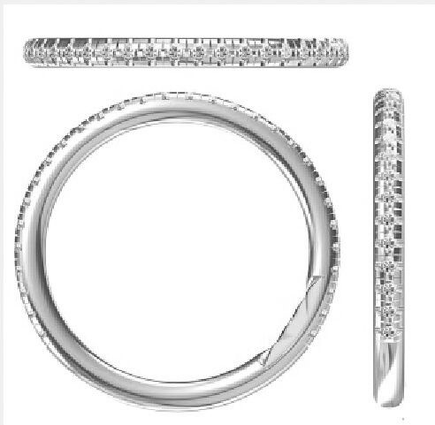 A. Jaffe 14K White Gold with Rose Gold Quilting Diamond Anniversary Band with 30 Round Diamonds 0.31 CTW G-H SI