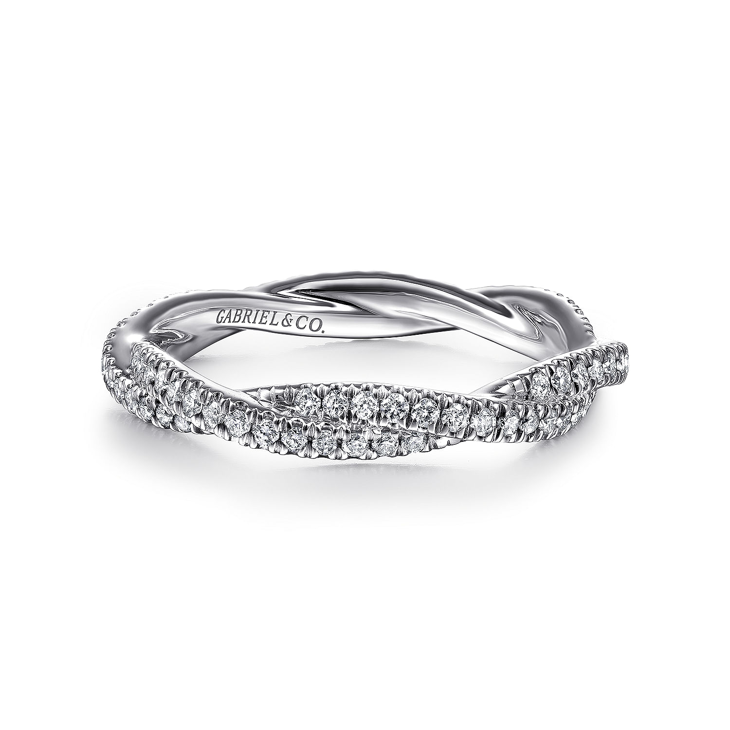 14k White Gold Diamond Infinity Twist Wedding Anniversary Band 14k White Gold Diamond Infinity Twist Wedding Anniversary Band