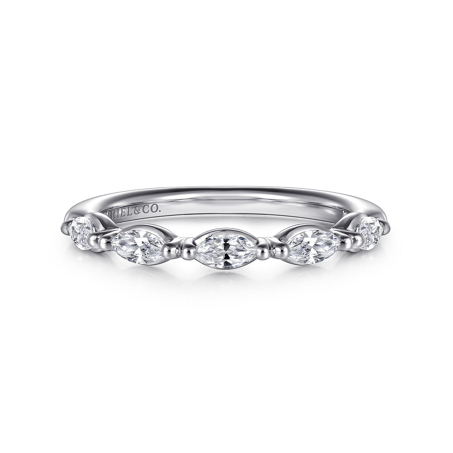 Gabriel & Co. 14K White Gold Marquise Anniversary Band