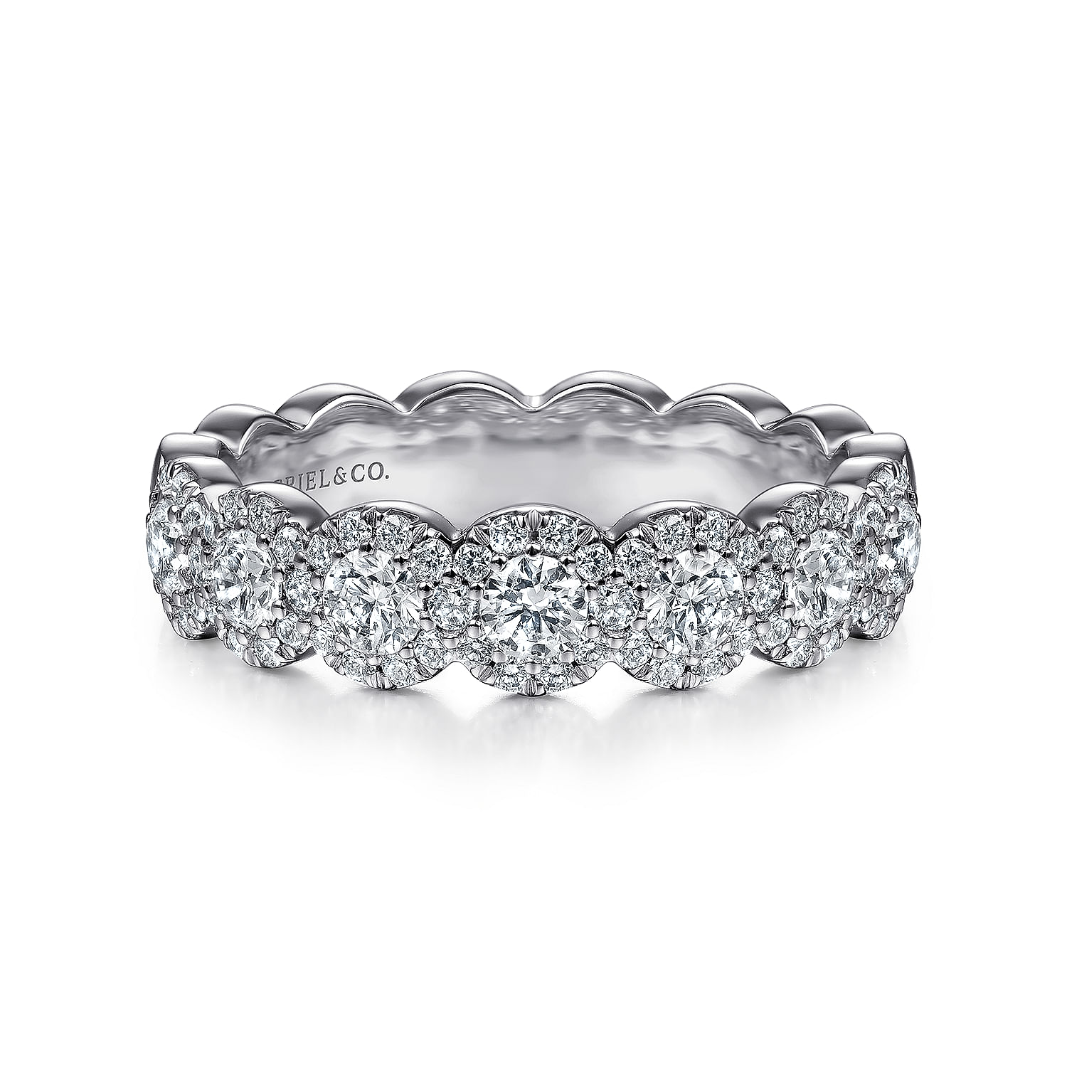 Gabriel & Co. 14K White Gold Cluster Anniversary Band