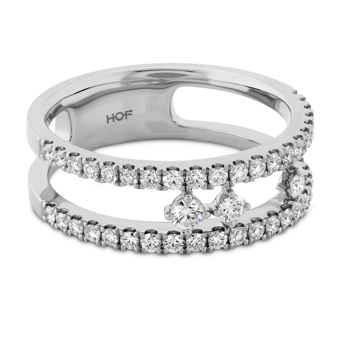 Hearts on Fire 18K White Gold Grace Floating Right Hand Ring