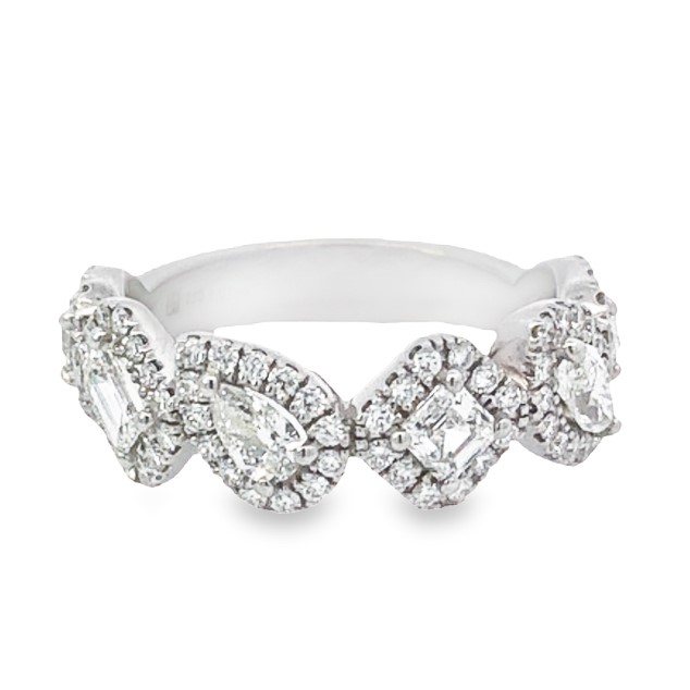 Norman Silverman 18K White Gold Fancy Cut Diamond Ring