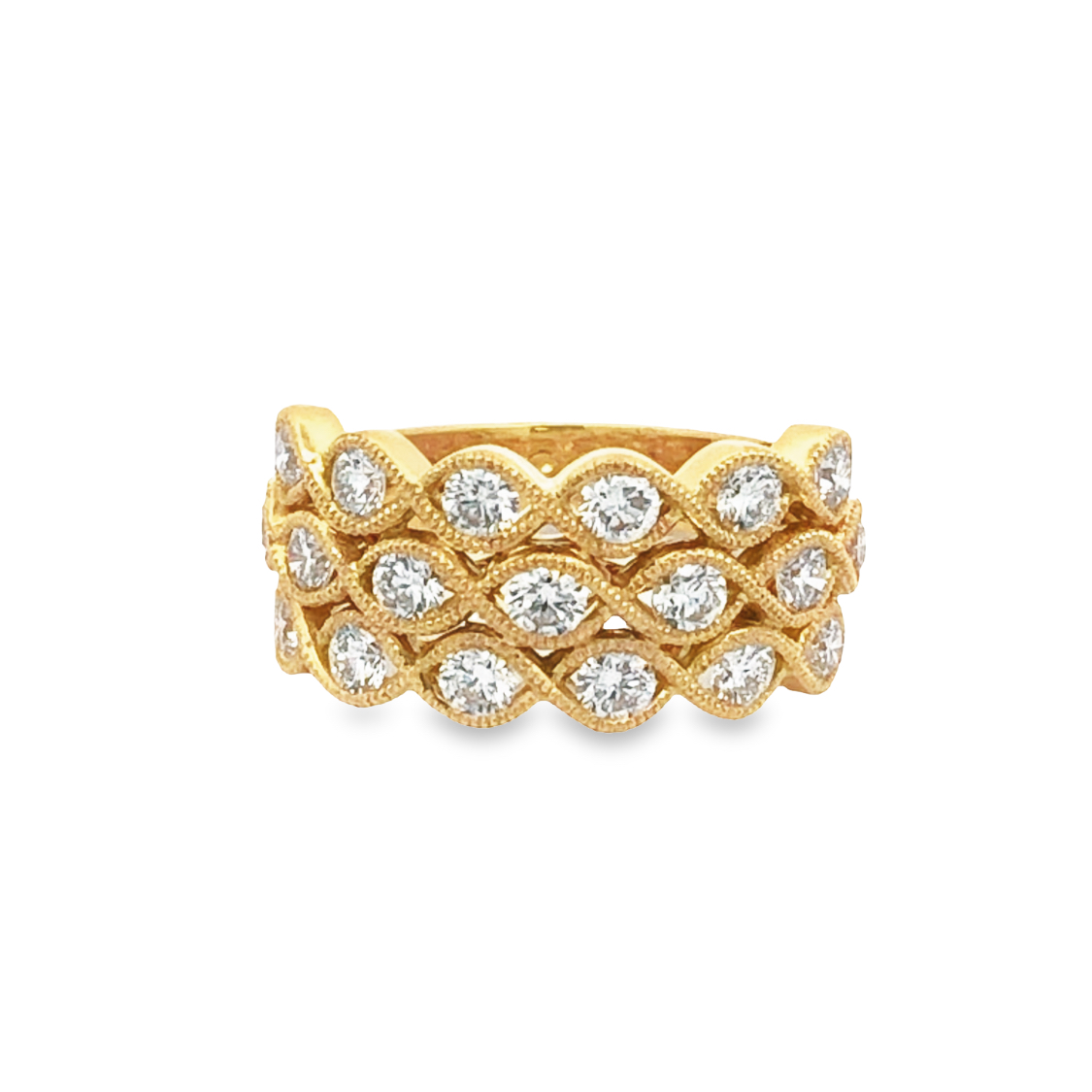 18K Yellow Gold Diamond Fashion Ring