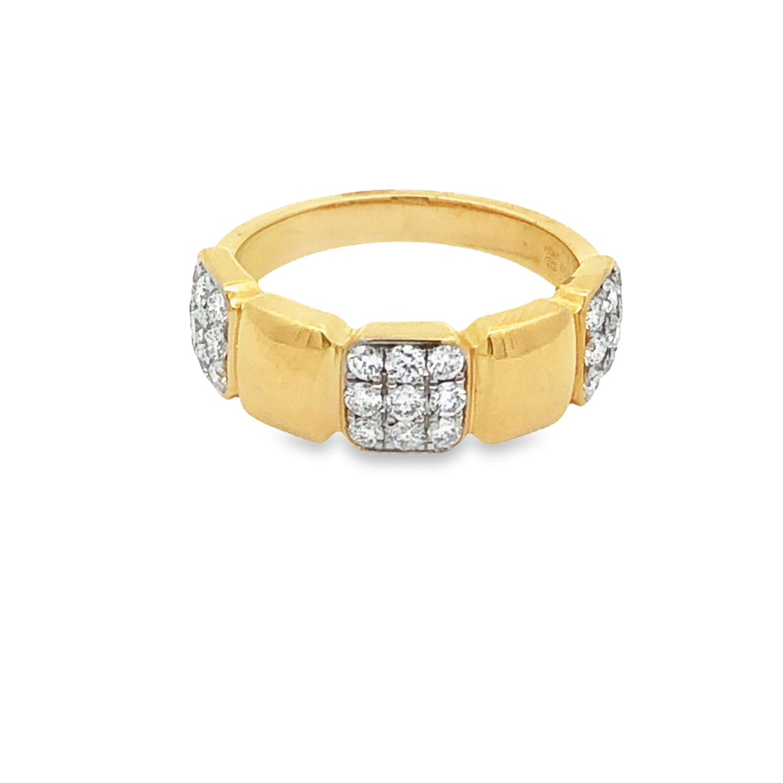 18K Yellow and White Gold Diamond Band