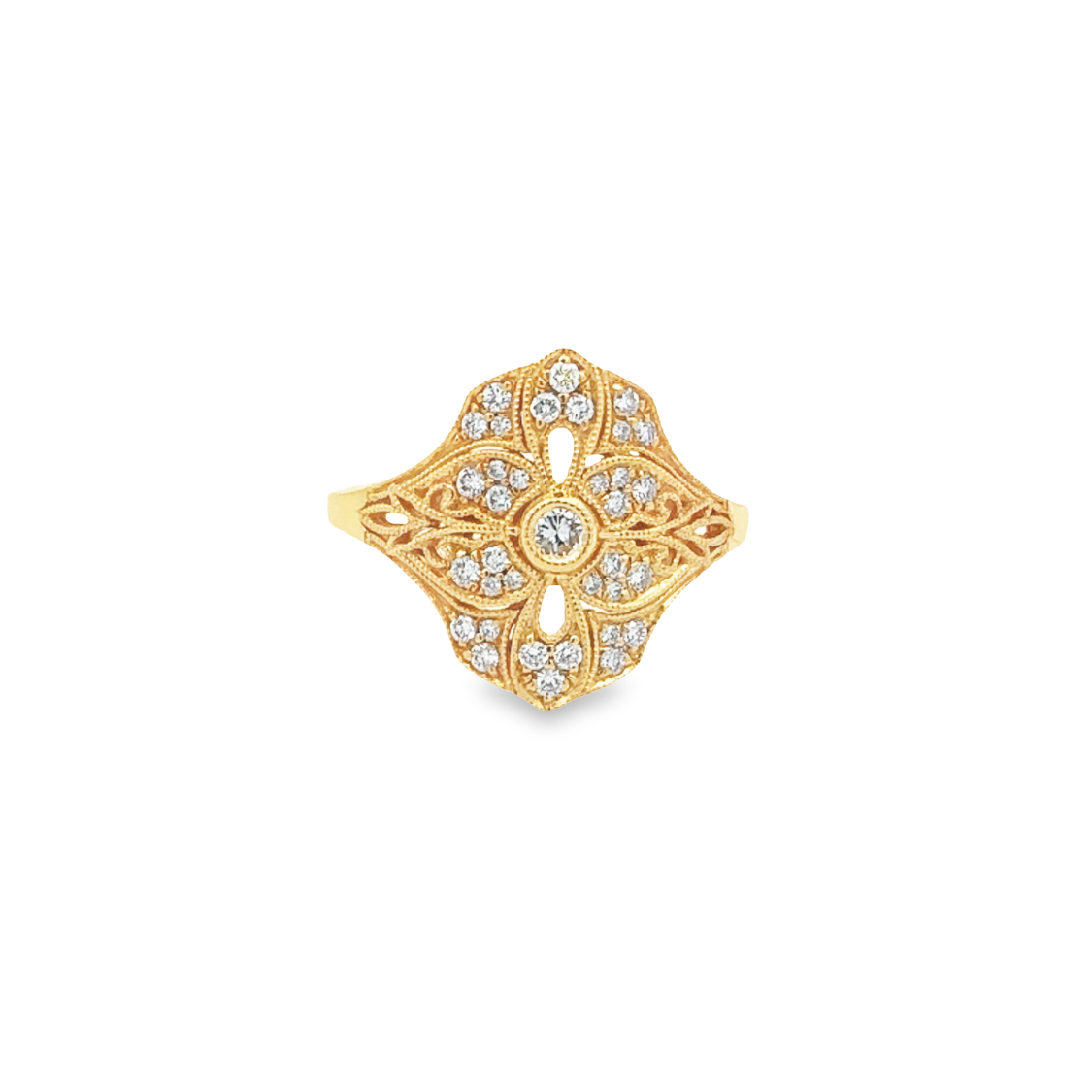 18K Yellow Gold Diamond Ring