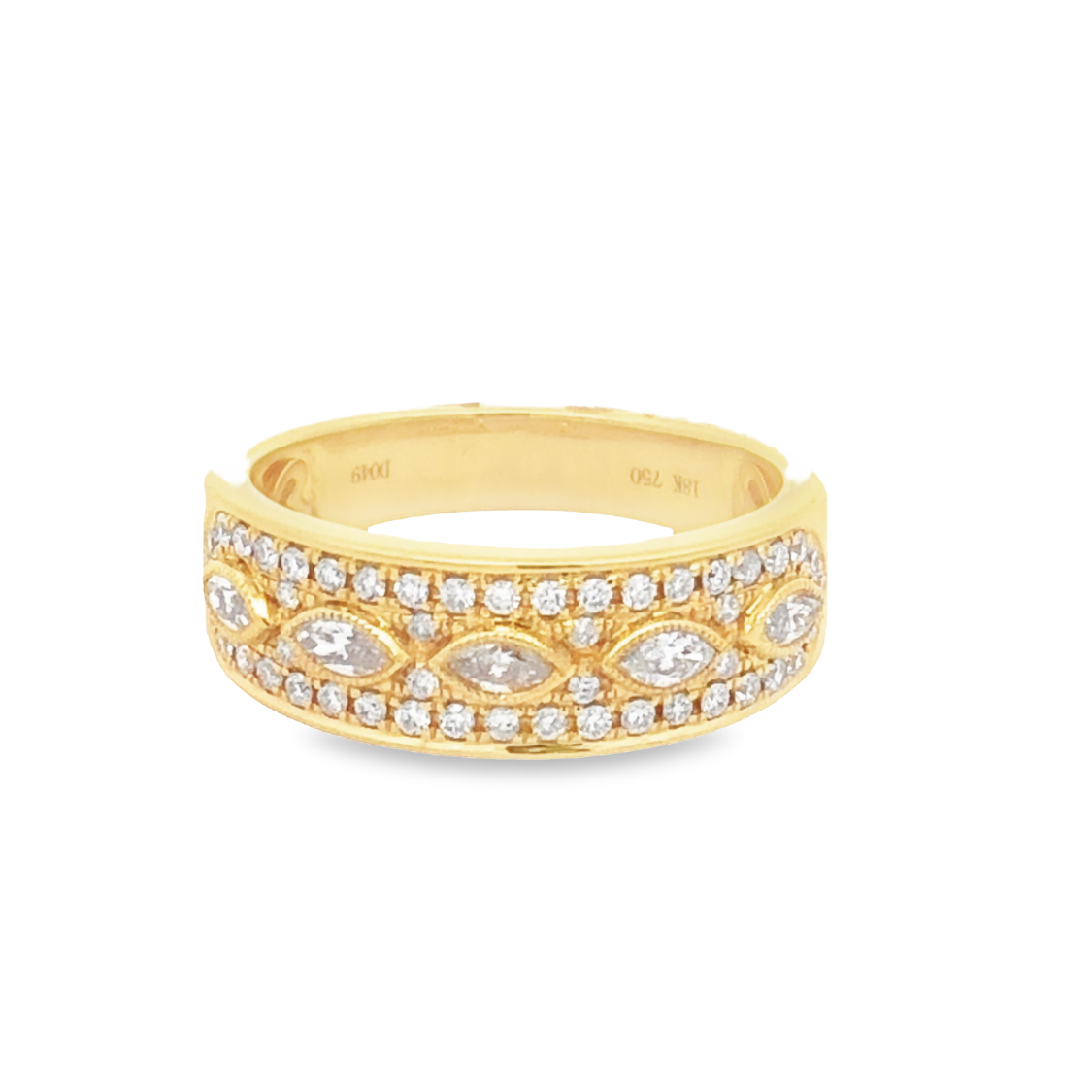 18K Yellow Gold Diamond Fashion Ring