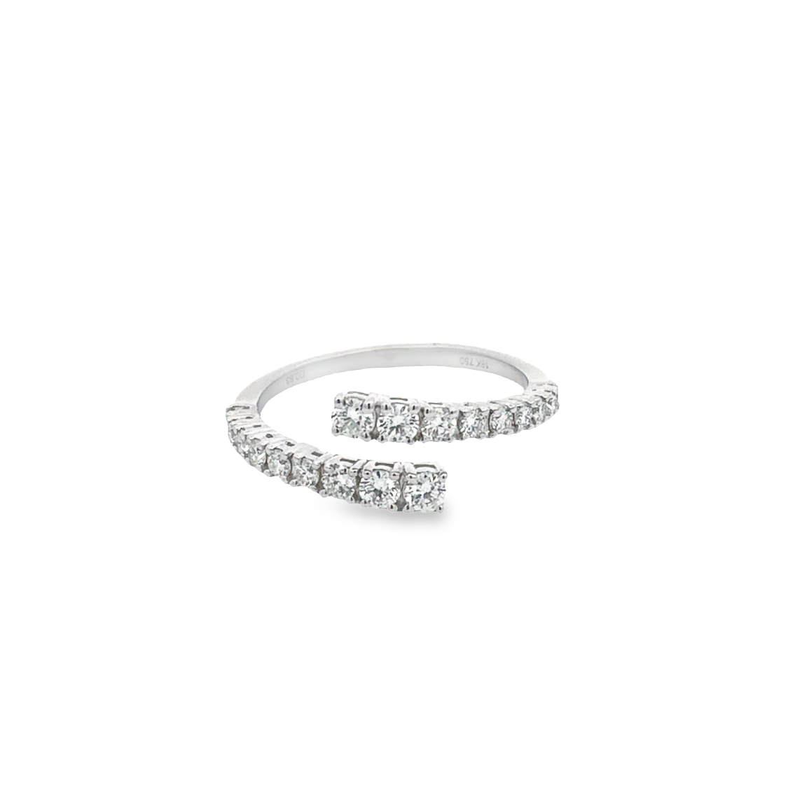 18K White Gold Diamond Bypass Ring