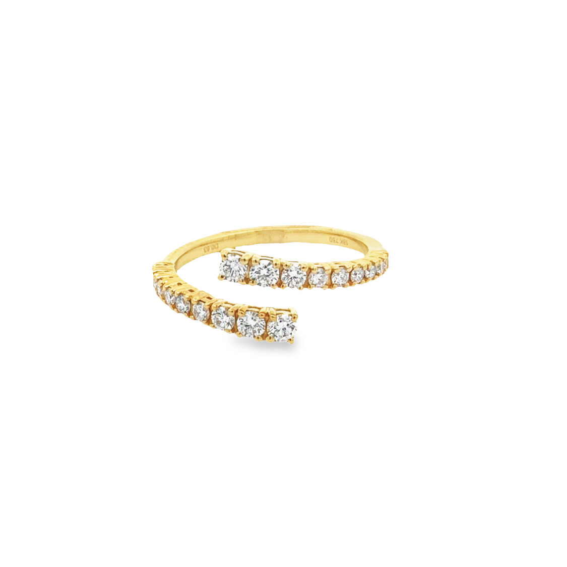 18K Yellow Gold Diamond Bypass Ring