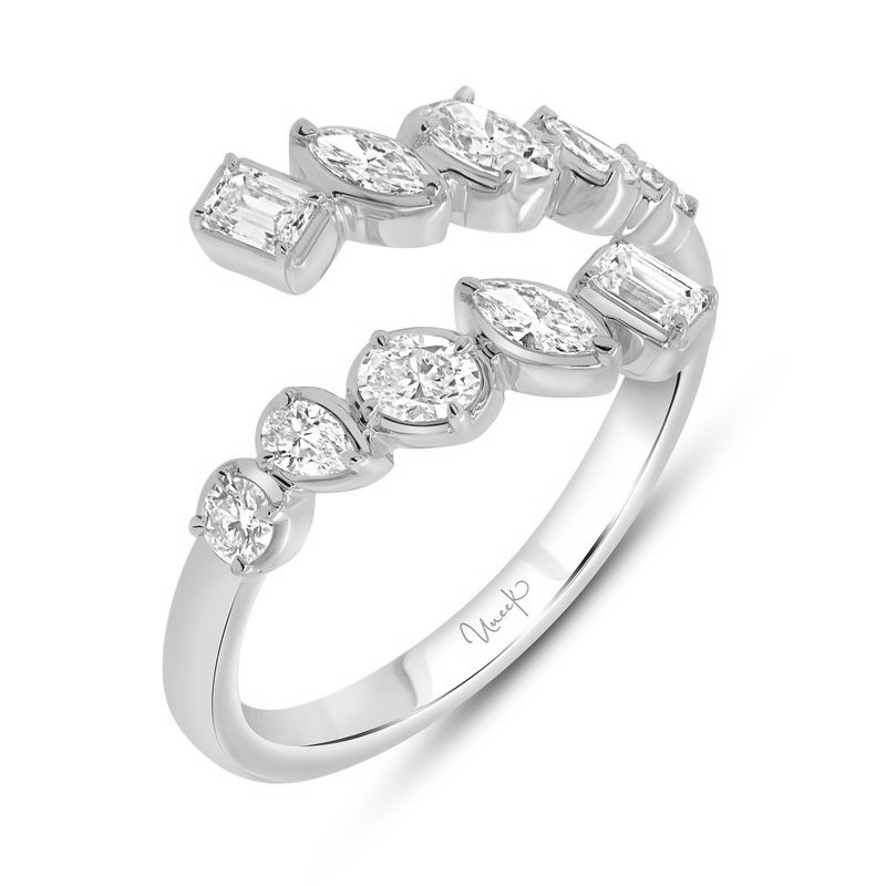 Uneek 18K White Gold Diamond Bypass Ring
