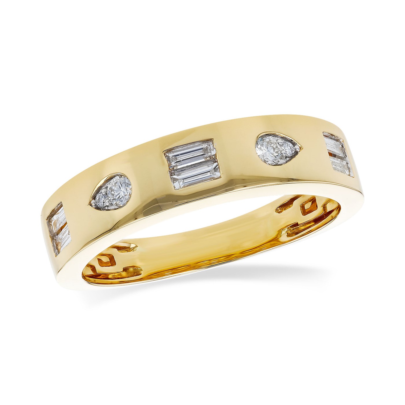 Allison Kaufman 14K Yellow Gold Burnished Diamond Ring