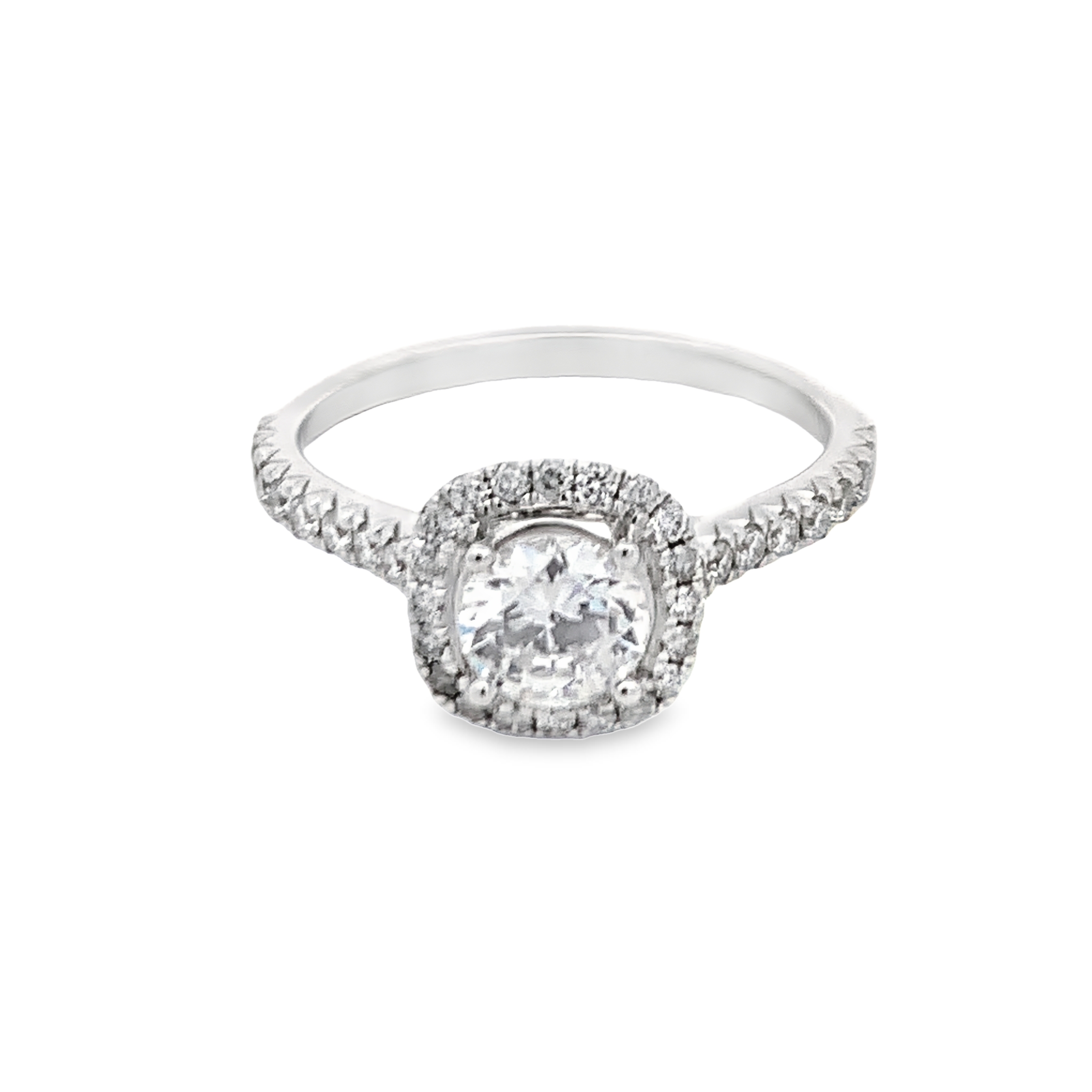 14K White Gold Diamond Semi Mount Ring with Round Diamonds 0.31 CTW G-H SI