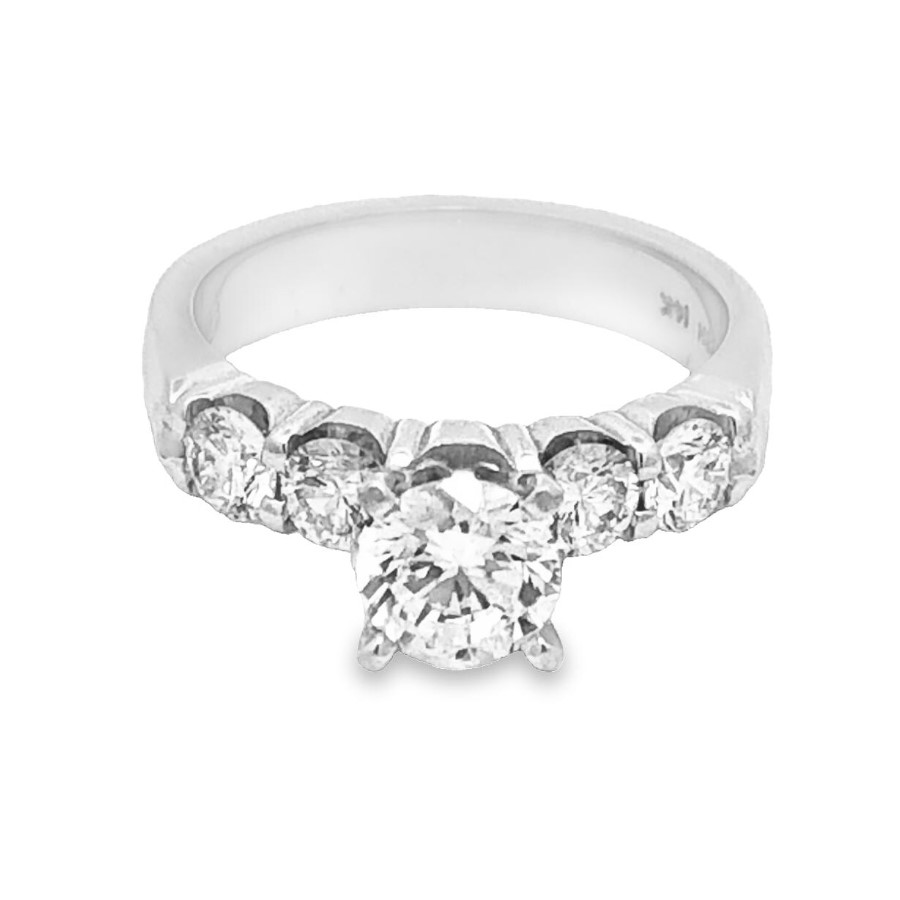 Romanza 14K White Gold Diamond Semi Mount Ring