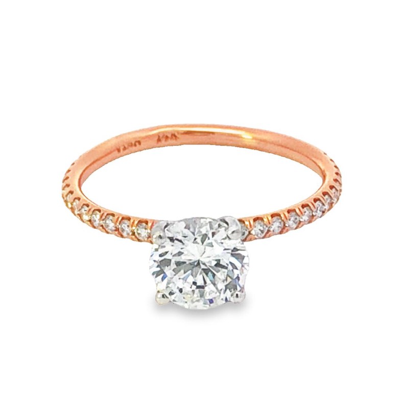 Romanza 14K Rose Gold Diamond Semi Mount Ring