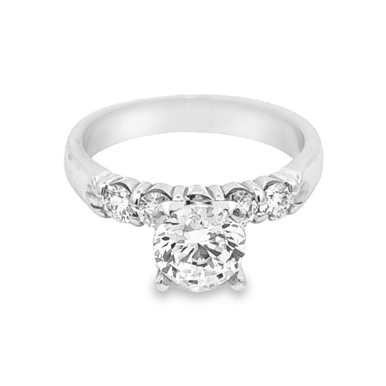 Romanza 14K White Gold Diamond Semi Mount Ring