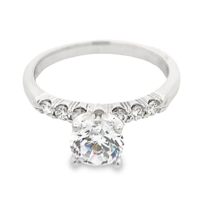 Romanza 14K White Gold Diamond Semi Mount Ring