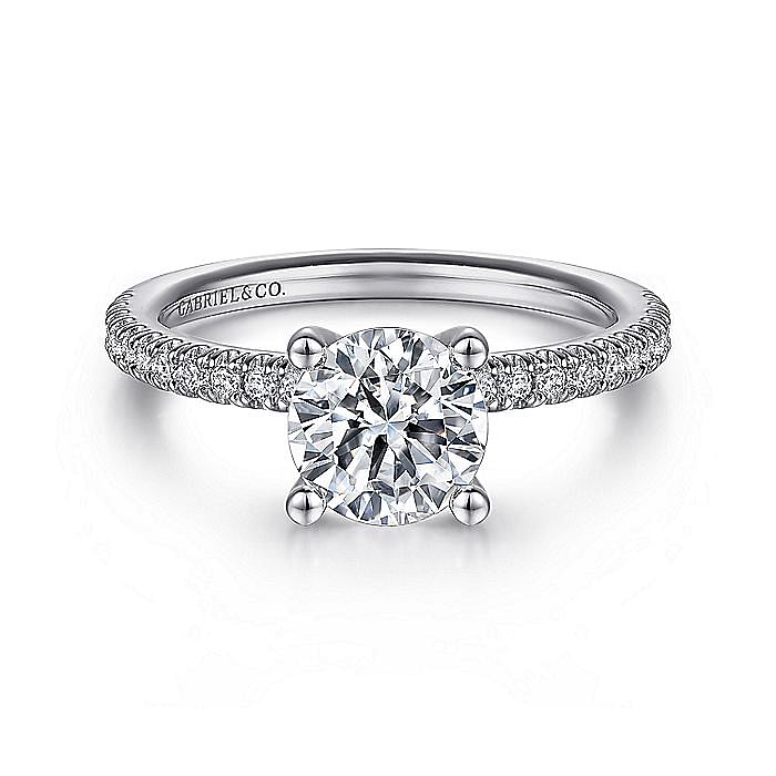 Gabriel & Co. 14K White Gold Classic Round Diamond Semi Mount