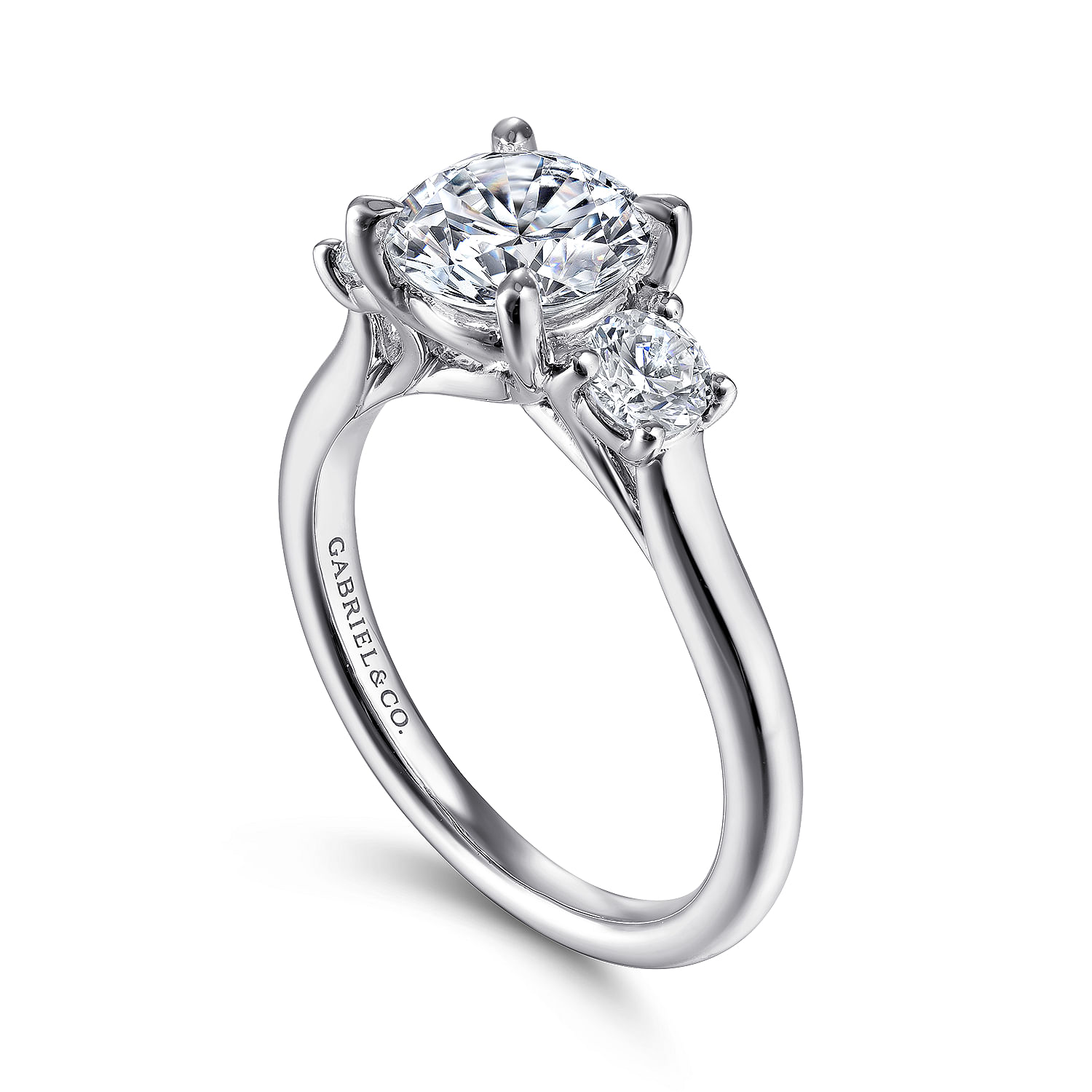 Gabriel & Co. 14K White Gold Classic Round Diamond Semi Mount