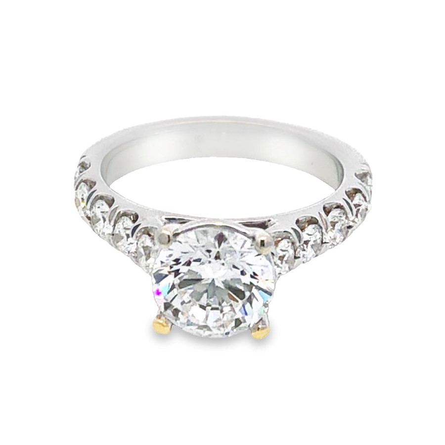 Romanza 14K White Gold Diamond Semi Mount Ring