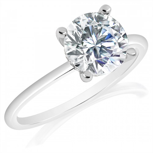 14K White Gold Diamond Semi Mount Ring