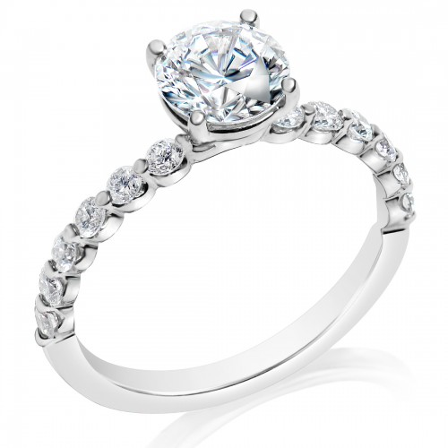 14K White Gold Diamond Semi Mount Ring