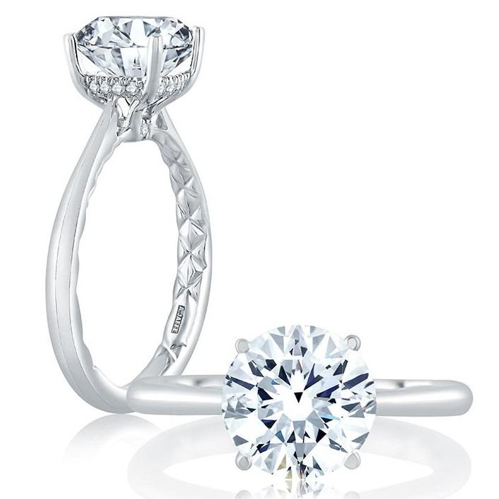 A.Jaffe Platinum Seasons of Love Solitaire Semi-Mount with Surprise Diamonds