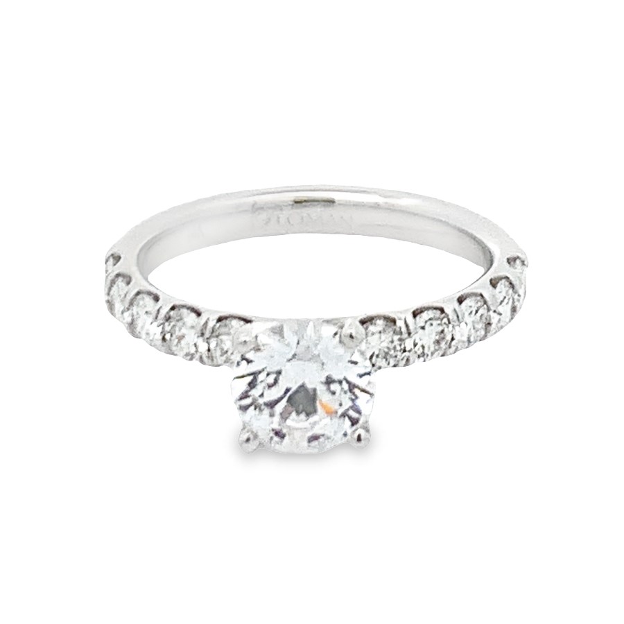 Romanza 14K White Gold Diamond Semi Mount Ring