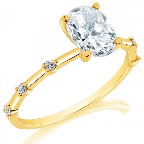 14K Yellow Gold Diamond Semi-Mount Ring size 6.5