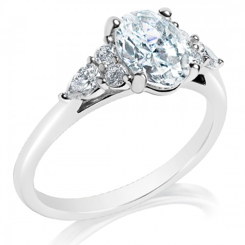 14K White Gold Diamond Semi Mount Ring