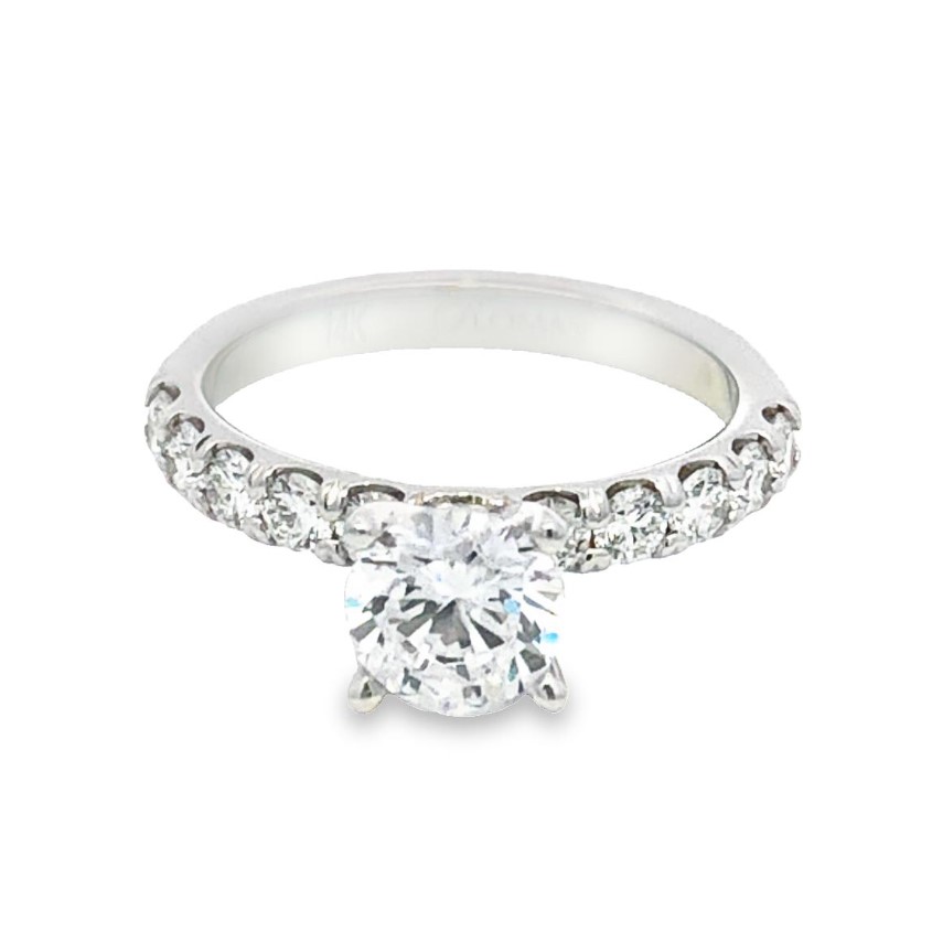 Romanza 14K White Gold Diamond Sem-Mount Ring