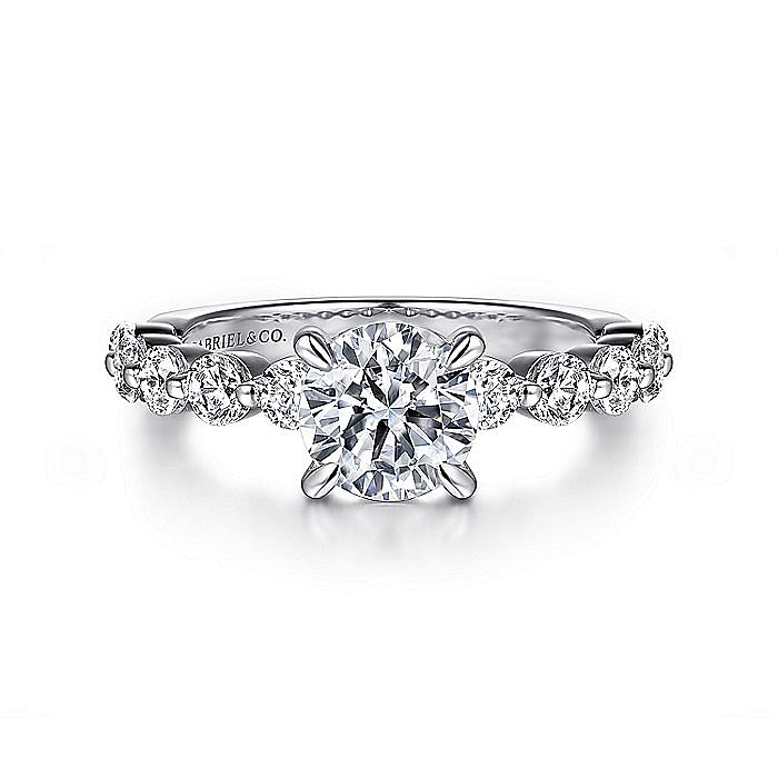 Gabriel & Co. 14K White Gold Diamond Semi-mount Ring