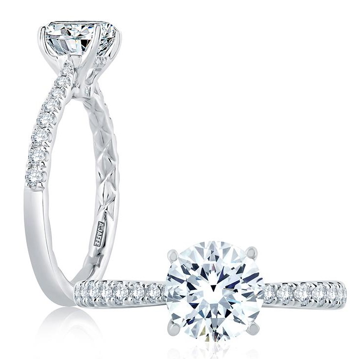 A.Jaffe Platinum Diamond Semi-Mount Ring