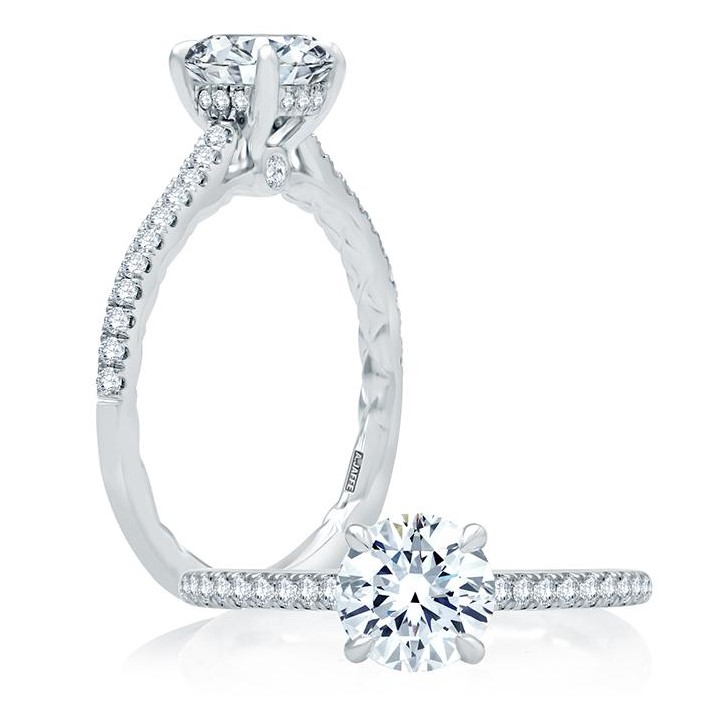 A.Jaffe Platinum Diamond Semi-Mount Ring