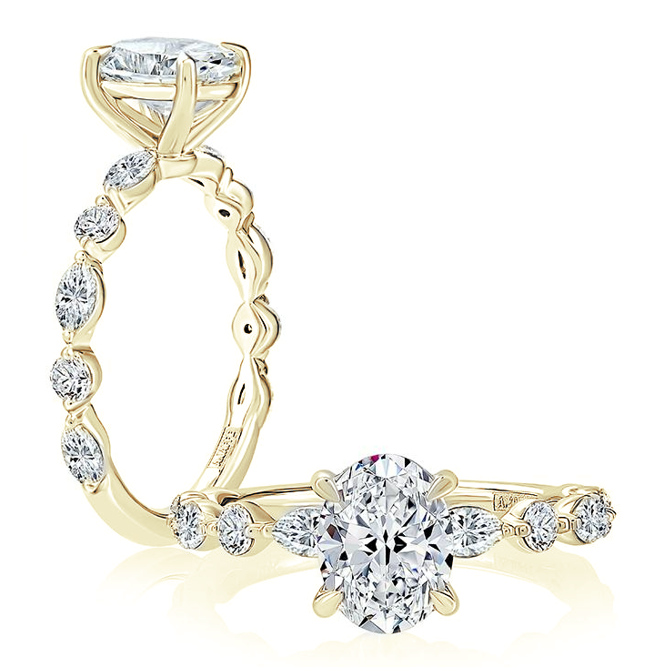 A. Jaffe 14K Yellow Gold Diamond Semi-Mount Ring