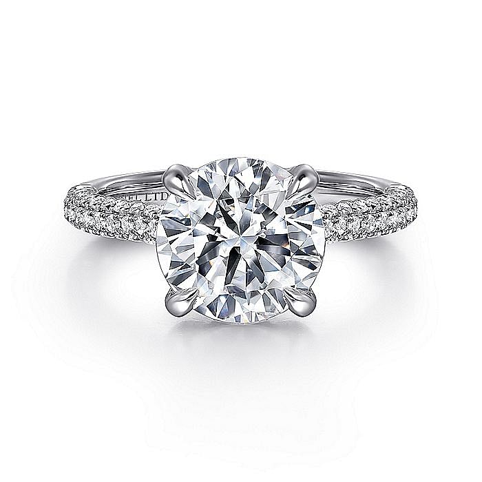 Gabriel & Co. 18K White Gold Diamond Semi-Mount Ring