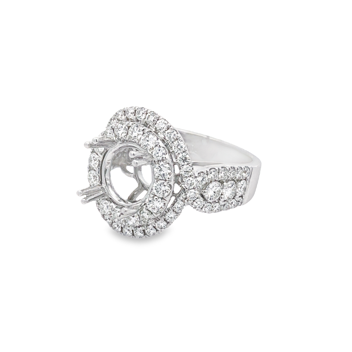 18K White Gold Diamond Semi-Mount Ring