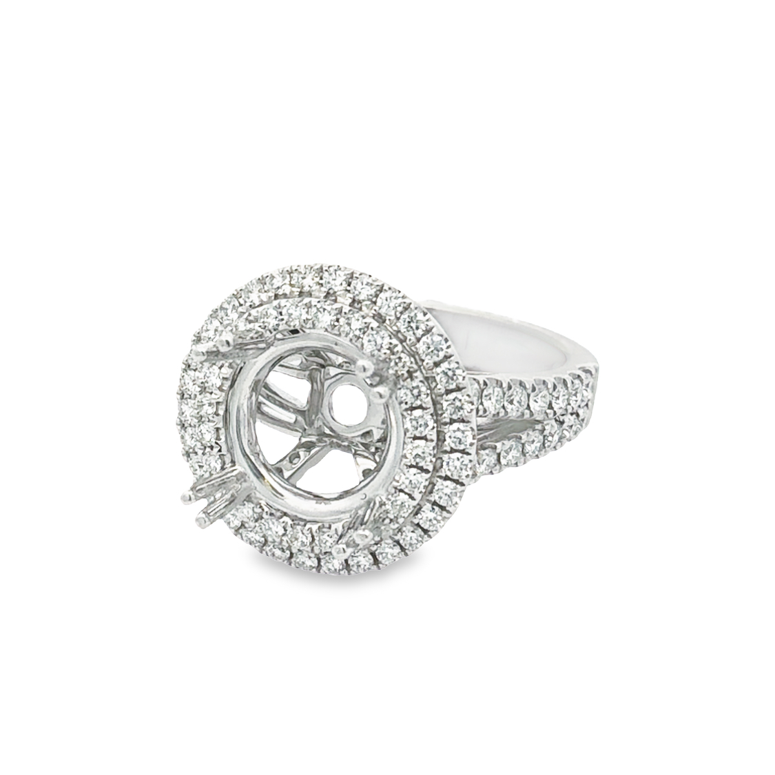 18K White Gold Diamond Semi-Mount Ring