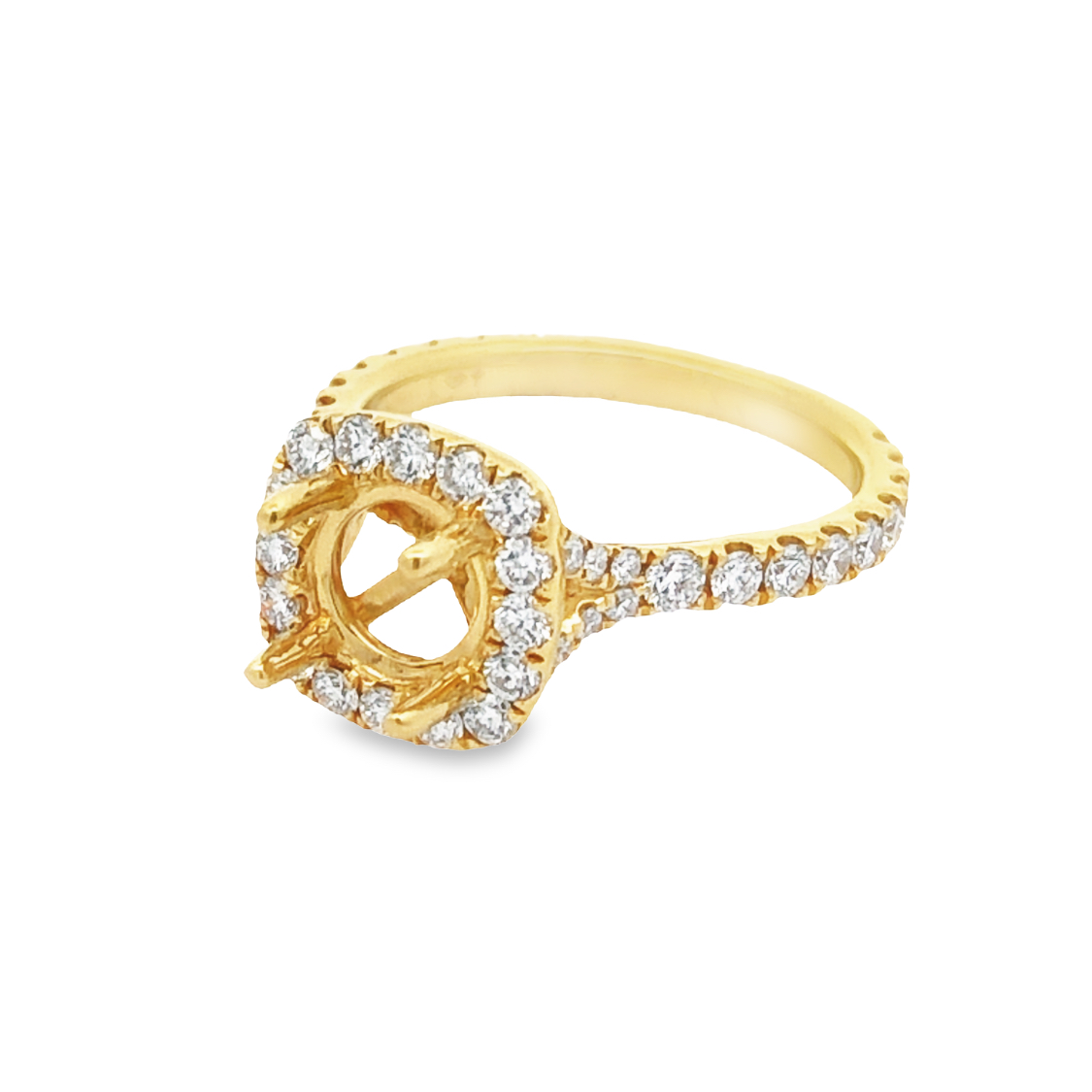 18K Yellow Gold Diamond Semi-Mount Ring