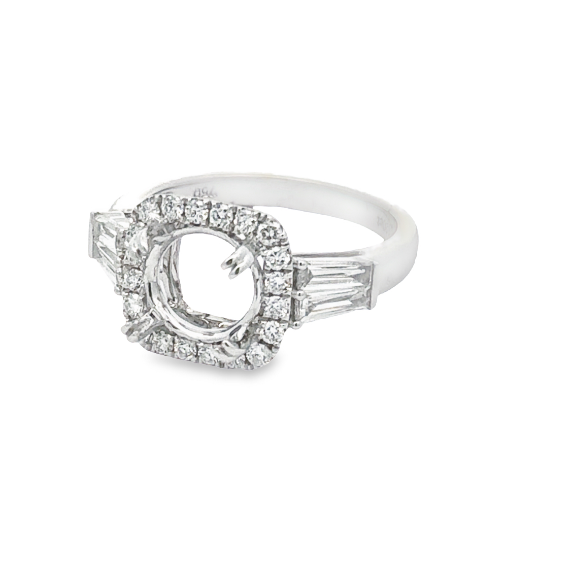 18K White Gold Diamond Semi-Mount Ring