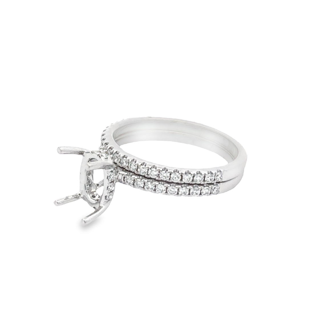 18K White Gold Diamond Semi-Mount Ring