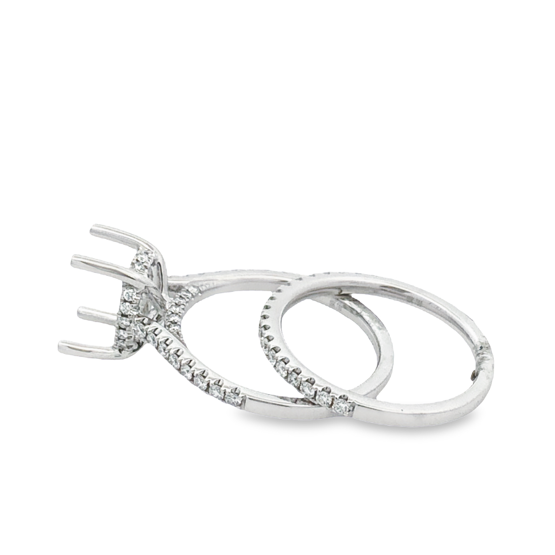 18K White Gold Diamond Semi-Mount Ring
