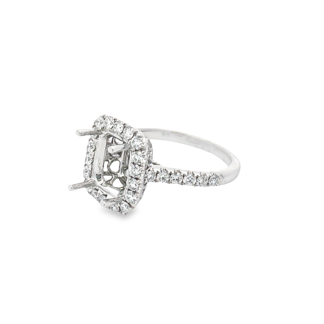 18K White Gold Diamond Semi-Mount Ring