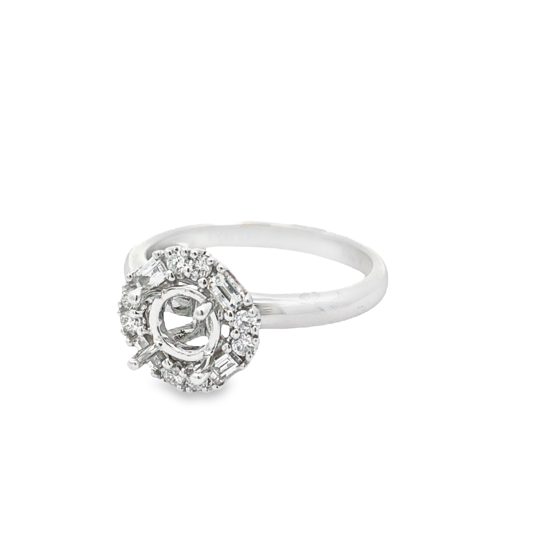 18K White Gold Diamond Semi-Mount Ring