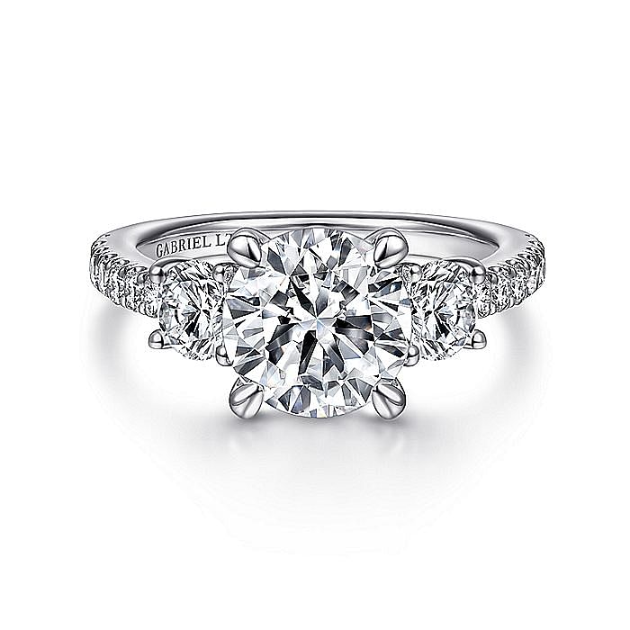 Gabriel & Co. 14K White Gold Diamond Semi Mount Ring