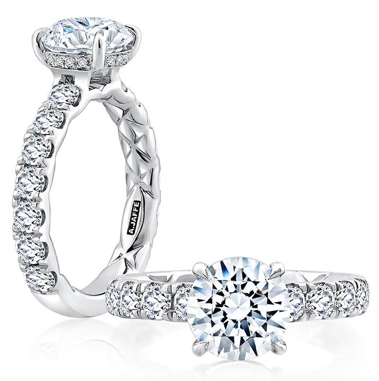 A. Jaffe Platinum Diamond Semi-Mount Ring