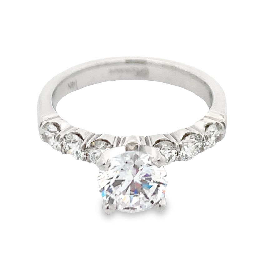 Romanza 14K White Gold Diamond Semi Mount Ring