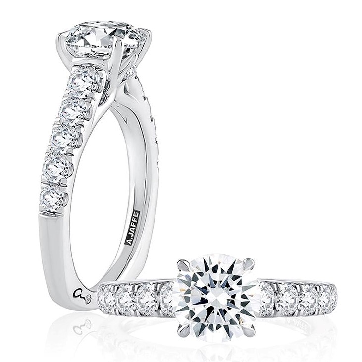 A. Jaffe Platinum Diamond Semi-Mount Ring