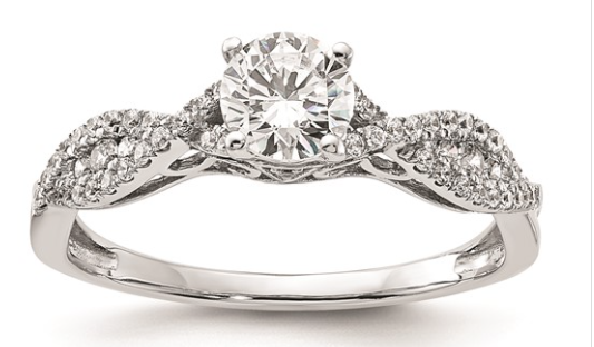 14K White Gold Diamond Semi Mount Ring with Diamonds 0.25 CTW