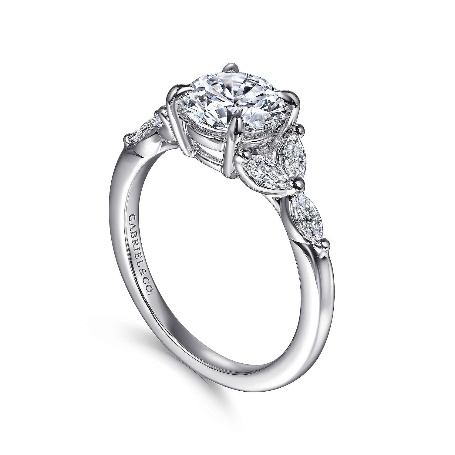 Gabriel & Co. 14K White Gold Diamond Semi-Mount Ring